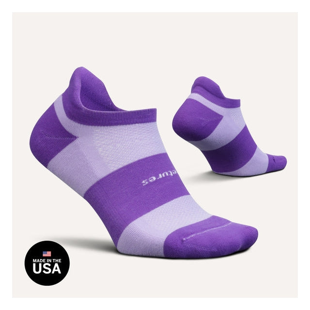 Feetures! High Performance Cushion No Show Tab Socks 2579 Lace Up Lavender