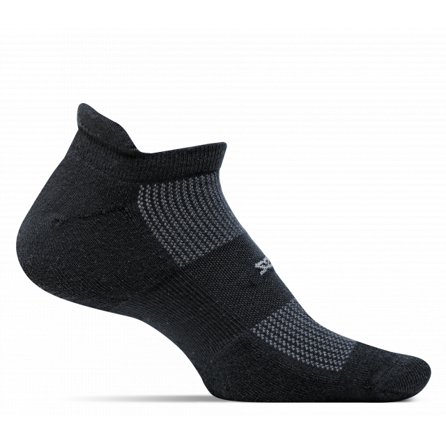 Feetures! High Performance Cushion No Show Tab Socks Black