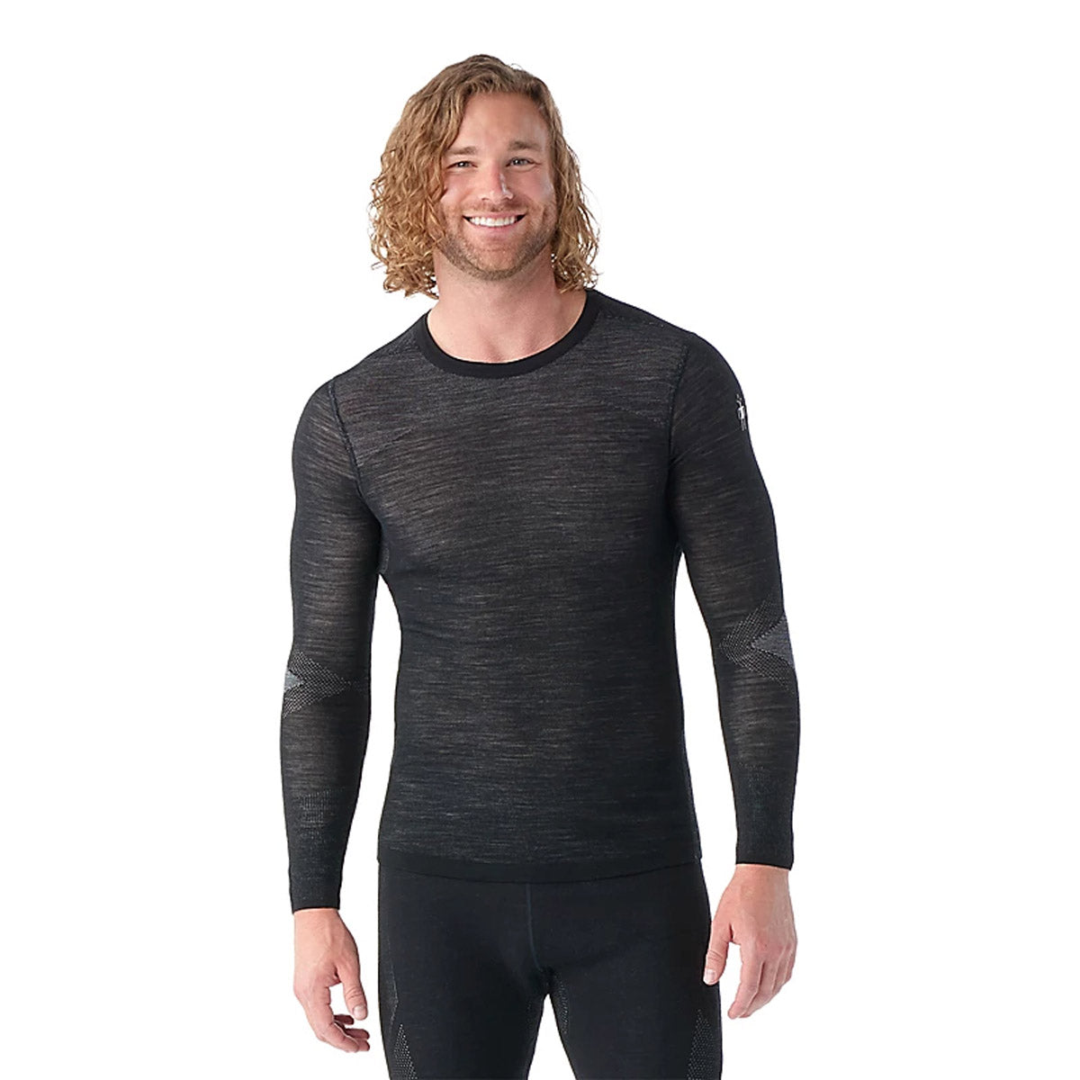 Smartwool Men&#39;s Intraknit Thermal Merino Base Layer Crew Black/White