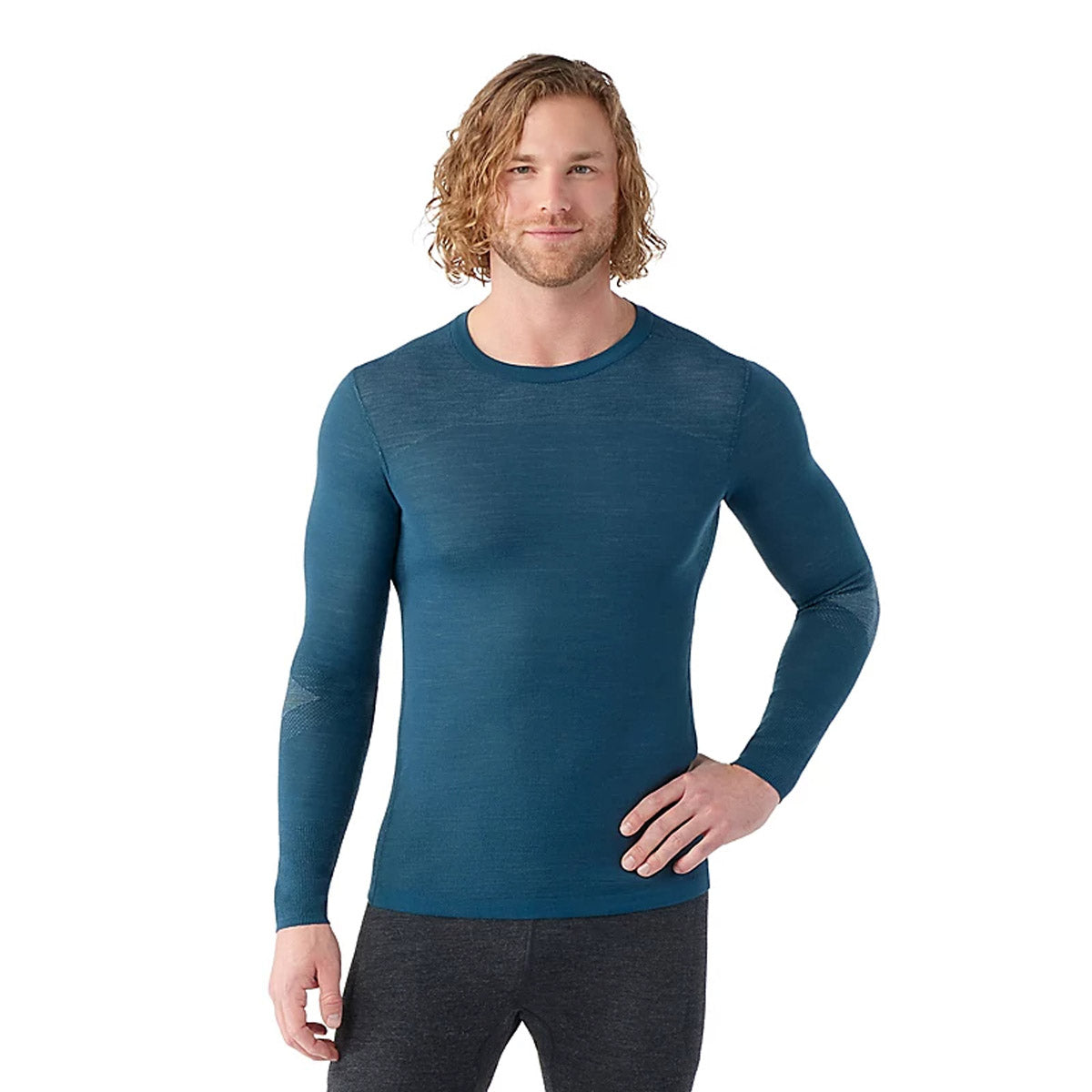 Smartwool Men&#39;s Intraknit Thermal Merino Base Layer Crew Twilight Blue