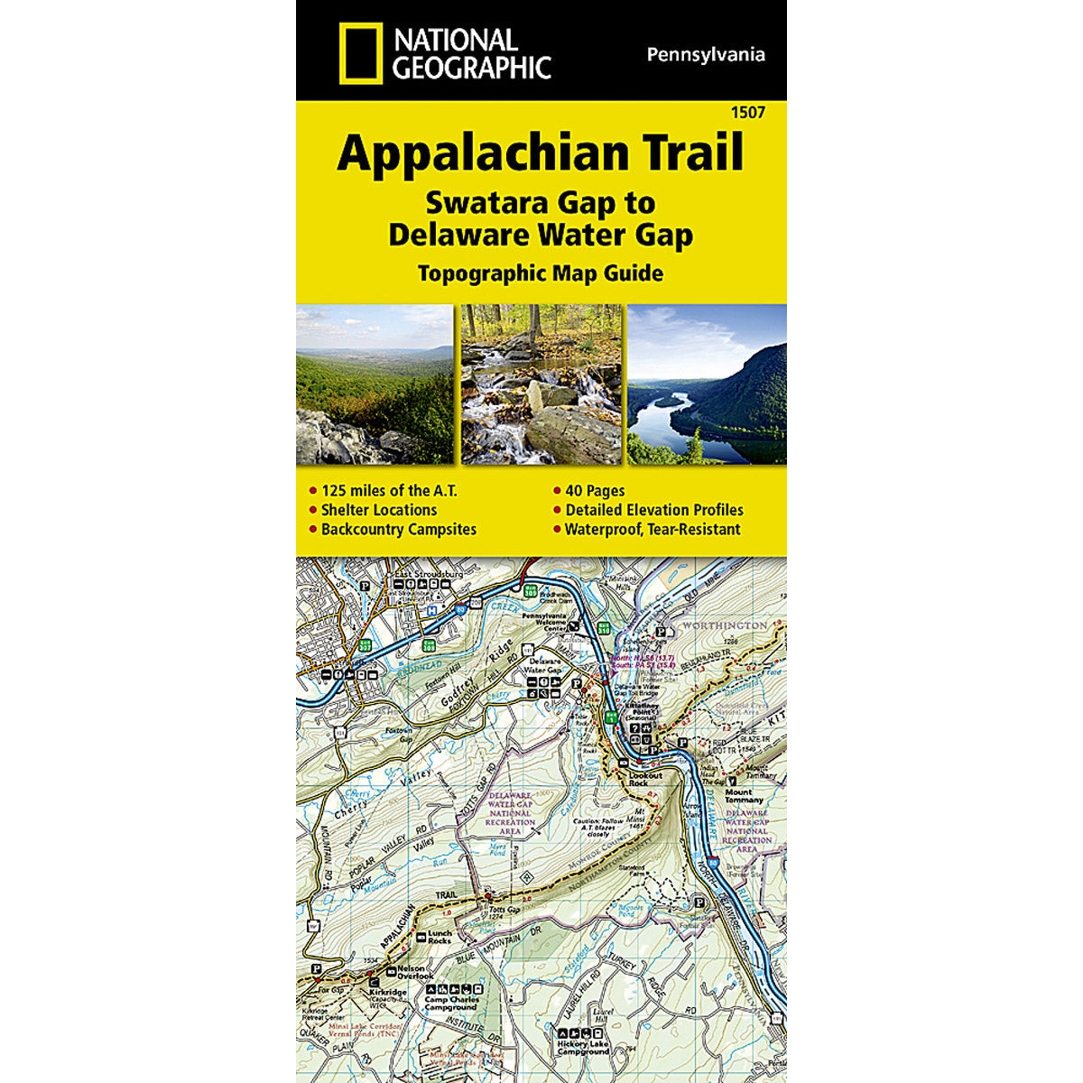 Appalachian Trail Map, Swatara Gap to Delaware Water Gap [PA]-National Geographic Maps-Uncle Dan&#39;s, Rock/Creek, and Gearhead Outfitters