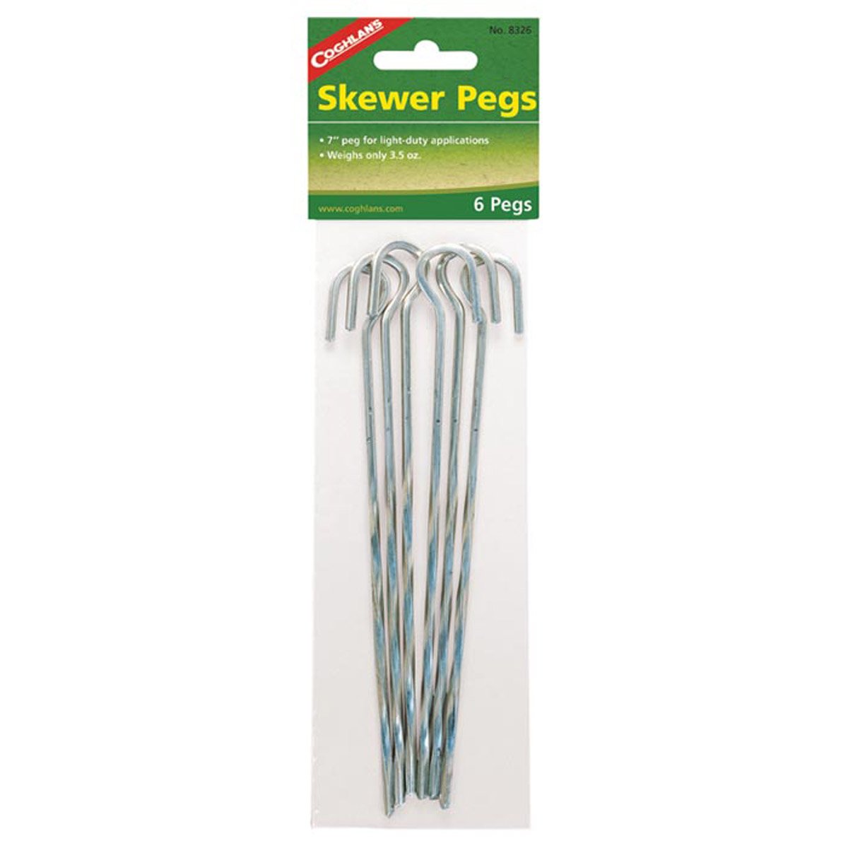 Steel Skewer Tent Peg 7&quot; - 6 Pack-Coghlan&#39;s-Uncle Dan&#39;s, Rock/Creek, and Gearhead Outfitters