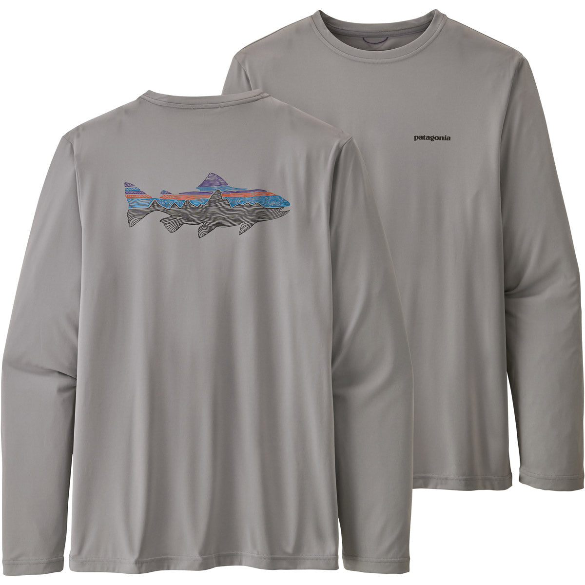Men&#39;s Long-Sleeved Cap Cool Daily Fish Graphic Shirt